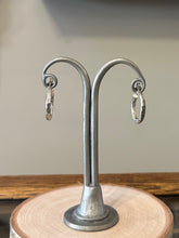 Load image into Gallery viewer, Vintage Sterling Silver 925 Textured Open Hoop Earrings Silver Hoops Minimalist