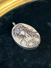 Load image into Gallery viewer, Vintage Signed Hallmarked HW Henryk Winograd 999 Fine Silver High Relief Cameo Repousse Woman Pendant Large