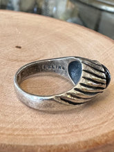 Load image into Gallery viewer, Vintage Signed SARAH Coventry Sterling Silver Spiral & Black Cabochon Ring US Size 7