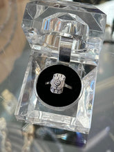 Load image into Gallery viewer, Antique Edwardian Signed WB WG 590 White Gold Diamond Geometric Ring US 8 1/4