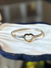 Load image into Gallery viewer, Vintage Signed TIFFANY & CO. 2003 Sterling Silver and 18K Yellow Gold Heart Hook Bangle Bracelet Y2K
