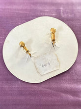 Load image into Gallery viewer, Vintage 1960s Deadstock New Old Stock GENO Richelieu Genuine Hand Carved Italian Cameo Gold Tone Clip on Screwback Earrings