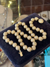 Load image into Gallery viewer, Vintage Early Midcentury 1950s Signed Francois Textured Gold Tone Beaded Necklace 18.5”