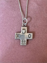 Load image into Gallery viewer, Signed SWIFT ARROW Sterling Silver XO Love Friendship or Relationship Cross Pendant Necklace 22.4”