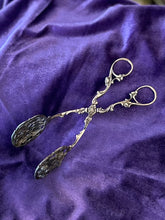 Load image into Gallery viewer, Antique Continental German 800 Silver Pierced Cabbage Rose Sugar Tongs Serving Tongs Ornate
