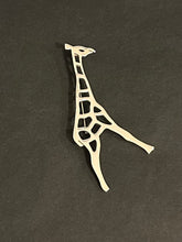 Load image into Gallery viewer, Vintage Signed SU 925 Sterling Silver Cut Out Giraffe Brooch Pin