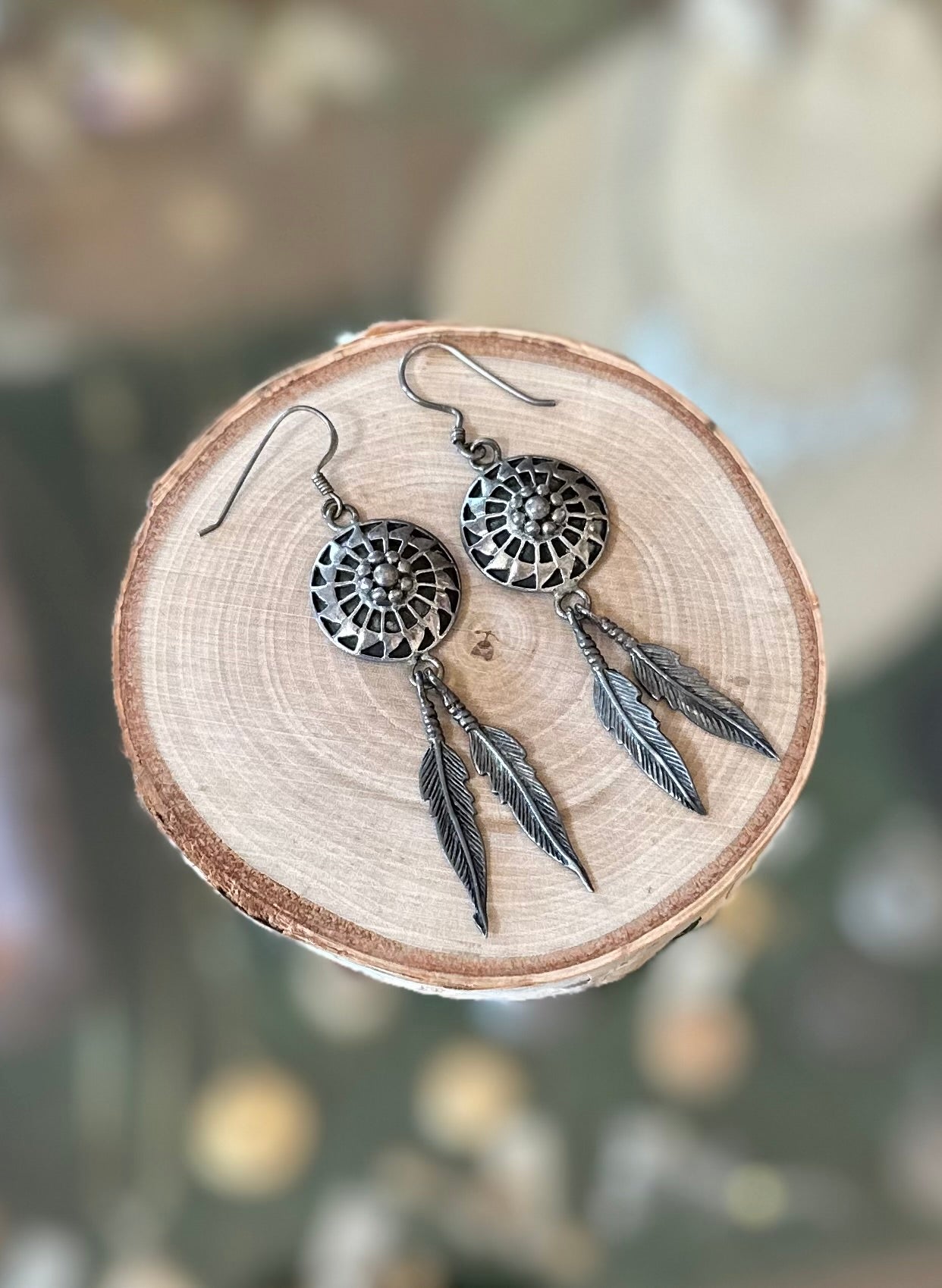 Vintage Southwestern Native American Style Feather Sterling Silver