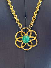 Load image into Gallery viewer, Vintage 1970s YSL Yves Saint Laurent Couture Large Peking Glass & Brown Flower Statement Necklace or Belt Toggle Closure 30” Signed