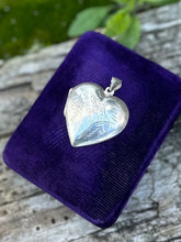 Load image into Gallery viewer, Vintage Sterling Silver Hand Engraved Scroll Etched Heart Locket Pendant Double Photo