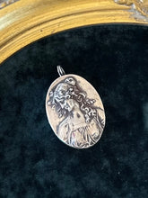 Load image into Gallery viewer, Vintage Signed Hallmarked HW Henryk Winograd 999 Fine Silver High Relief Cameo Repousse Woman Pendant Large