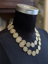 Load image into Gallery viewer, Vintage Signed BEN AMUN by Isaac Manevitz Gold Tone Filigree Floral Circle Chain Necklace 36.75”