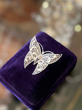 Load image into Gallery viewer, Vintage 1960s Midcentury Unsigned ALICE CAVINESS Sterling Silver Germany Filigree Butterfly Brooch