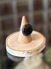 Load image into Gallery viewer, Vintage 1960s - 70s Taxco Mexico Signed 925 MCR Sterling Silver Large Brown Speckled Stone Statement Ring Adjustable