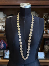 Load image into Gallery viewer, Vintage Signed BEN AMUN by Isaac Manevitz Gold Tone Filigree Floral Circle Chain Necklace 36.75”
