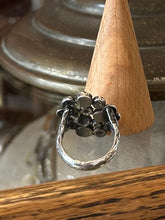 Load image into Gallery viewer, Vintage Israel Sterling Silver & Genuine Garnet Cabochon Brutalist Bubble Cluster Statement Ring US 7 3/4