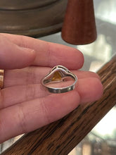 Load image into Gallery viewer, Vintage Sterling Silver Faceted Faux Topaz Yellow Triangle Stone & Clear Baguette Ring US Size 7 1/4 Geometric