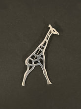 Load image into Gallery viewer, Vintage Signed SU 925 Sterling Silver Cut Out Giraffe Brooch Pin