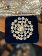 Load image into Gallery viewer, Stunning Vintage Art Deco Circa 1930s Round Brooch Faceted Rhinestones & Faux Pearl Center
