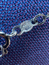 Load image into Gallery viewer, Vintage 1980s Signed Franklin Mint FM Sterling Silver & Emerald Open 3-Leaf Clover Shamrock Pendant Necklace 16.2”