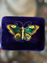 Load image into Gallery viewer, Vintage 1950s Signed David Andersen Norway Sterling Silver & Glass Enamel Butterfly Brooch | Green, Yellow, Purple, and Black