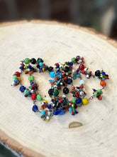 Load image into Gallery viewer, Antique Multicolor Glass Beads Beaded Chain Necklace 29”