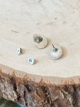 Load image into Gallery viewer, Vintage Southwestern Sterling Silver Genuine Turquoise Bear Claw Stud Earrings