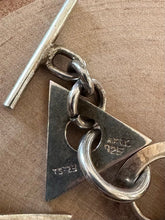 Load image into Gallery viewer, Vintage Signed TAXCO Mexico TS-29 Geometric Circles & Triangles Link Bracelet Toggle Clasp 7”