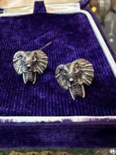 Load image into Gallery viewer, Vintage Signed KABANA Sterling Silver Elephant Head 3-Dimensional Stud Earrings