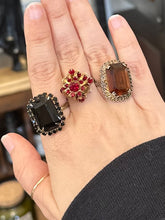 Load image into Gallery viewer, You Pick! Vintage 1960s Rhinestone Costume Cocktail Statement Rings Adjustable Midcentury