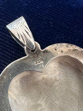 Load image into Gallery viewer, Vintage Sterling Silver Hand Engraved Scroll Etched Heart Locket Pendant Double Photo