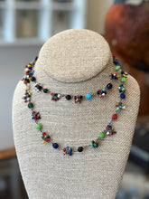 Load image into Gallery viewer, Antique Multicolor Glass Beads Beaded Chain Necklace 29”