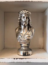 Load image into Gallery viewer, Vintage Figurine Miniature Bust Jesus Crown of Thorns Silver Plated Statue