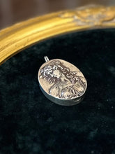 Load image into Gallery viewer, Vintage Signed Hallmarked HW Henryk Winograd 999 Fine Silver High Relief Cameo Repousse Woman Pendant Large