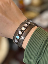 Load image into Gallery viewer, Vintage 1980s Signed ROSE ABEYTA NAVAJO Sterling Silver & Mother of Pearl Jewelry Set | Necklace, Cuff Bracelet, Earrings