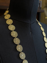Load image into Gallery viewer, Vintage Signed BEN AMUN by Isaac Manevitz Gold Tone Filigree Floral Circle Chain Necklace 36.75”