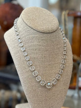 Load image into Gallery viewer, Vintage Midcentury Faceted Clear Crystal Graduated Beaded Gold Filled 1/20 12k GF Necklace with Separators 18.3”