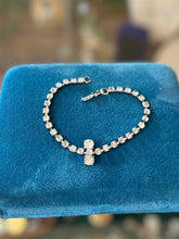 Load image into Gallery viewer, Vintage Circa 1950s Faceted Glass Rhinestone Collar Necklace 15”, Bracelet 7.5”, & Dangle Earrings Set