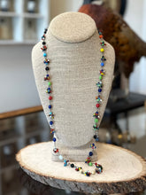 Load image into Gallery viewer, Antique Multicolor Glass Beads Beaded Chain Necklace 29”