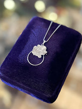 Load image into Gallery viewer, Vintage Signed BEAU Sterling Silver Engraved Rose Charm Holder Pendant Necklace 18.25”
