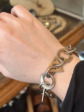 Load image into Gallery viewer, Vintage Signed TAXCO Mexico TS-29 Geometric Circles & Triangles Link Bracelet Toggle Clasp 7”