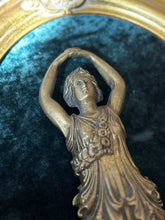 Load image into Gallery viewer, Antique Art Deco Brass Figural Salvage Woman Bust w/Floral Motif Gilt Gold from Chandelier or Sconce