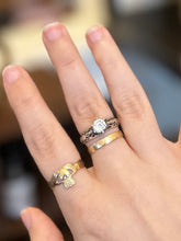 Load image into Gallery viewer, Vintage Edwardian Revival Sterling Silver Pierced Shank Solitaire Cubic Zirconia CZ Ring US Size 7