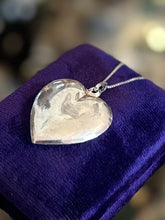 Load image into Gallery viewer, Vintage Italy Sterling Silver Large Slim Puffy Heart Box Chain Pendant Necklace 24.5”