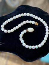 Load image into Gallery viewer, Vintage Midcentury 1950s 1960s Faceted Cut Glass White Aurora Borealis Beaded Necklace 15.5”