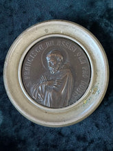 Load image into Gallery viewer, Antique Art Deco 1920s Religious Wall Medallion St. Francis of Assisi VII Centenario 1226-1926 Made in Germany