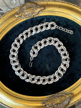 Load image into Gallery viewer, Vintage Circa 1980s Signed MONET Silver Tone Double Link Chain Statement Necklace Adjustable 21” Hook Clasp Heavy