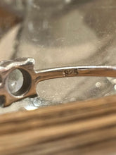 Load image into Gallery viewer, Vintage Sterling Silver & Cubic Zirconia CZ Solitaire Dainty Thin Ring US Size 6