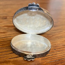 Load image into Gallery viewer, Antique Silver Red Bird Tree Branch Pill Box Container Engraved Flower Design