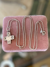 Load image into Gallery viewer, Signed SWIFT ARROW Sterling Silver XO Love Friendship or Relationship Cross Pendant Necklace 22.4”