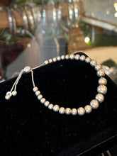 Load image into Gallery viewer, Italian Karizia SpA 925 Sterling Silver KA1772 Italy Graduated Ball Beaded Box Chain Slider Bracelet Adjustable